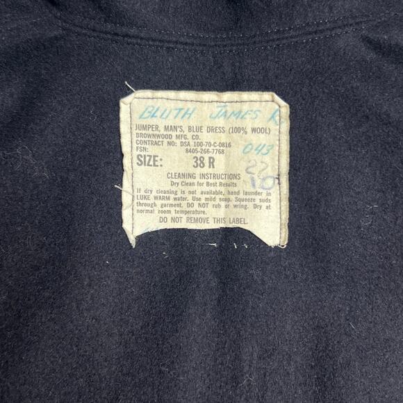 1940s WW2 US Navy Coast Guard Blue Wool Uniform Cracker Jack Sailor 38R - Picture 6 of 6